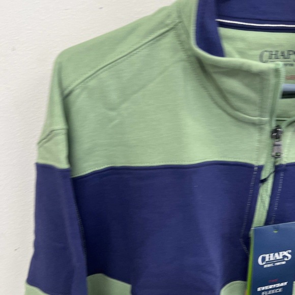 Chaps pullover old school striped colors mens XL Green Navy Everyday Fleece - Picture 2 of 13